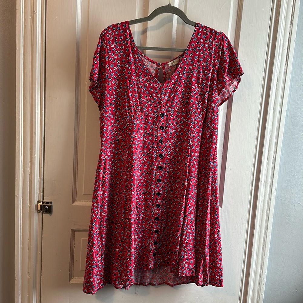 Red Floral Mini Dress